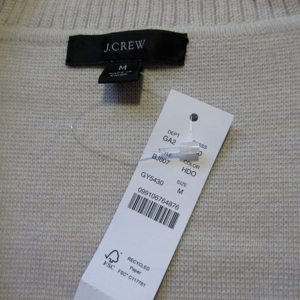 NWT J.Crew Collared Sweater-Jacket in Heather Dove Gray Oversized Cardigan M - Picture 5 of 7